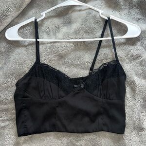 Princess Polly Black Lace Crop Top